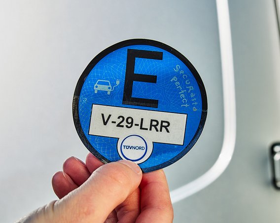 E-plakette buitenkant voertuig E-plakette buitenkant voertuig