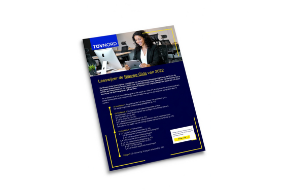 Cover van de leeswijzer voor de Blauwe Gids 2022 over CE-markering.